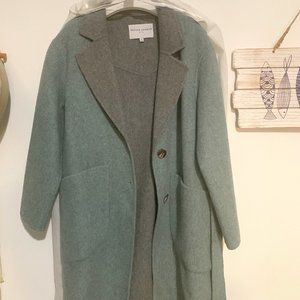 Petite Studio Green Mila Reversible Wool Coat - Teal - XS
